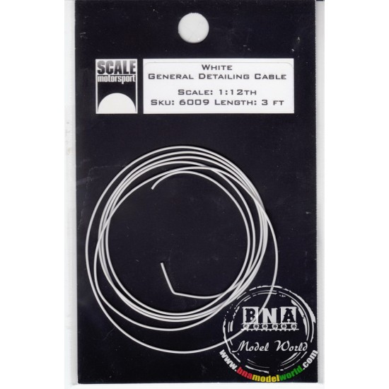 1/12th White General Detailing Wire 