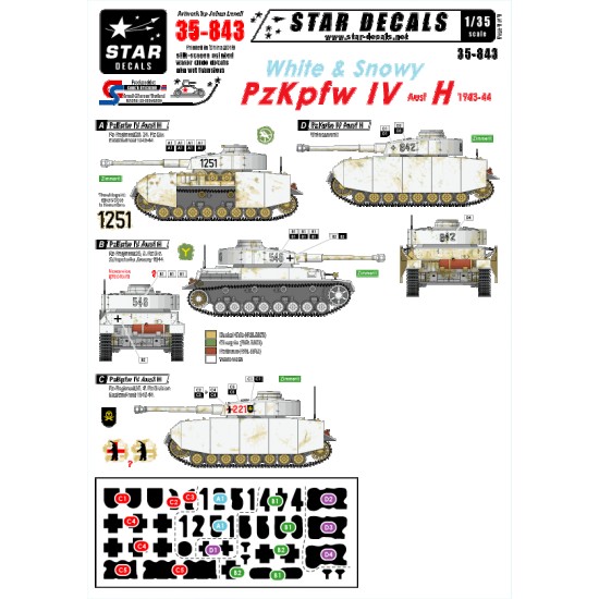 1/35 Decals for White and Snowy Pz.Kpfw.IV Ausf.H 1943-1944