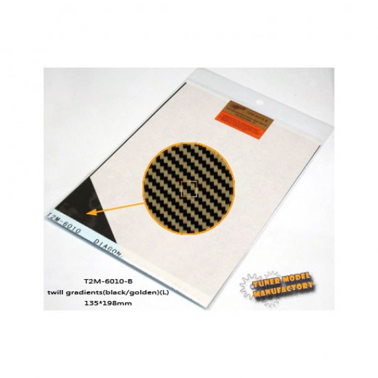 Gradients Twill Carbon Fiber (L) Golden/Black (Size: 135mm x 198mm) 