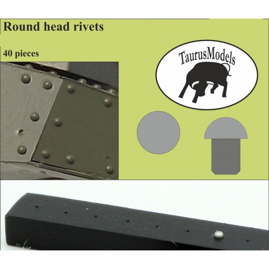 Round Head Rivets, Diameter: 0.3mm (40pcs)
