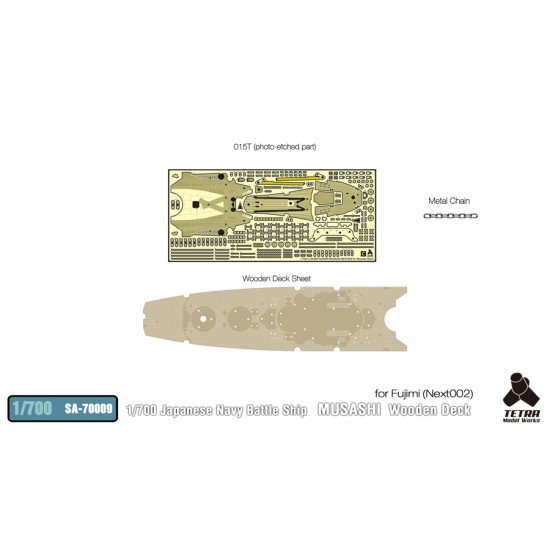 1/700 IJN Battleship Musashi Wooden Deck Set for Fujimi Next 002 kit