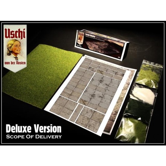 1/72,1/48,1/35 Diorama Scenic 3D Display Groundwork "Old Concrete" Deluxe (w/Grass & Sand)