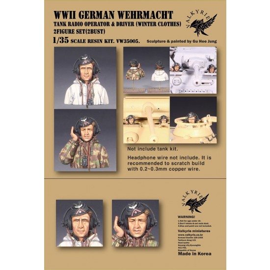 1/35 WWII German Wehrmacht Tank Radio Operator & Driver #Winter Clothes (2 Busts)