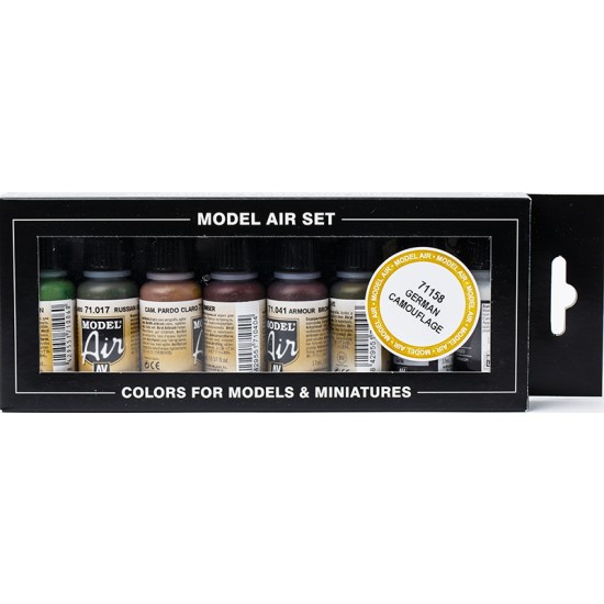 Model Air Acrylic Paint Set for WWII German Camouflage (8 x 17ml)