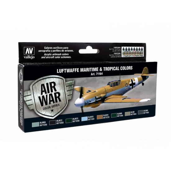 Model Air Acrylic Paint Set - Luftwaffe Maritime & Tropical Colours (8 x 17ml)