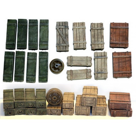 1/35 Universal/Generic Wooden Crates #5 (16 pieces, 5 styles)