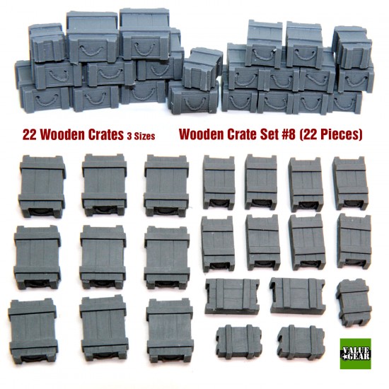 1/35 Universal/Generic Wooden Crates #8 (22 pieces, 3 styles)