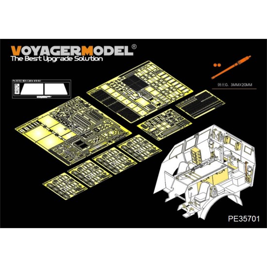 1/35 WWII US M26 Recovery Vehicle Cabin Interior Detail-up Set for Tamiya 35230/35244 kit
