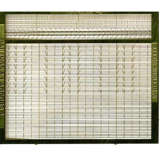 1/600 3-Bar Rails & Ladders Set (1 Photo-Etched Sheet)