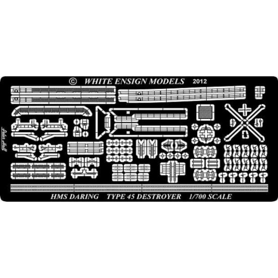 1/700 Type 45 Destroyer Detail-up Set for Dragon/Cyber Hobby kit (1 Photo-Etched Sheet)