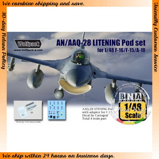 1/48 AN/AAQ-28 LITENING II/III Targeting Pod w/Adaptor for F-16/F-15/A-10/EF200
