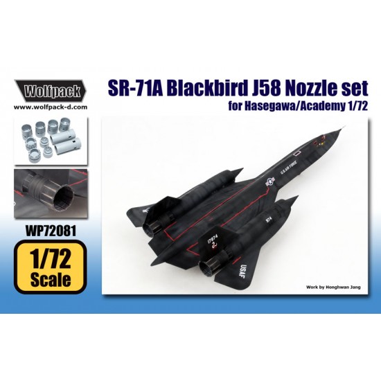 1/72 SR-71A Blackbird J58 Engine Nozzle Set for Academy/Hasegawa kit (10 Resin Parts)