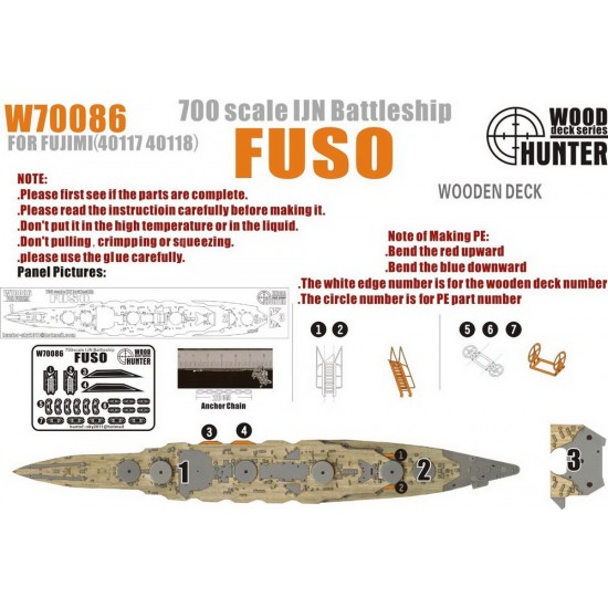 1/700 IJN Battleship Fuso 1944 Wooden Deck for Fujimi kit #40117/40118