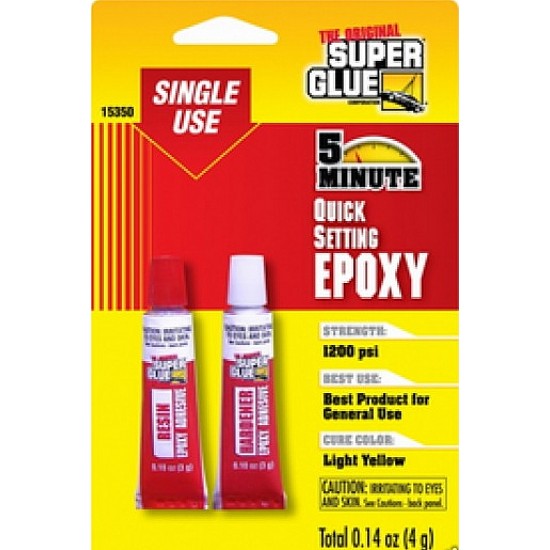 5-minute Single Use Quick Setting Epoxy - Light Yellow (0.14 oz / 4 g)