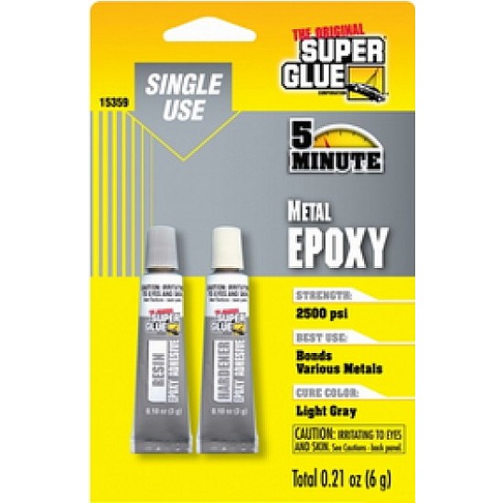 5-minute Single Use Metal Epoxy - Light Gray (0.21 oz / 6 g)