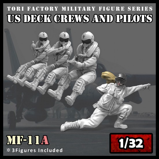 1/32 US Deck Crews and Pilots (3 figures)