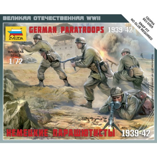 1/72 (Snap-Fit) German Paratroops 1939-1942 (4 Figures)
