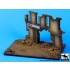 1/72 Street Section with House Ruin Diorama Base (Size: 150x105mm)