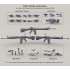 1/35 US Army M16A4 MWS (Modular Weapon System) Automatic Rifle - Resin Parts