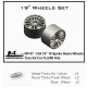 1/24 19inch 15 Spoke Resin Wheel w/Air Valves (4pcs) for Fujimi kits