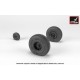 1/48 AH-64 Apache Wheels w/Weighted Tyres, Spoked Hubs