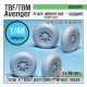 1/48 Grumman TBF/TBM Avenger Sagged Front Wheels Set for Academy/Accurate Miniatures kits