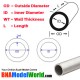 Round Aluminum Tube - OD: 3.97mm, L: 304.8mm, WT: 0.3556mm