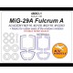 1/48 Mikoyan MiG-29A Fulcrum A Double Sided Masking for Academy #2116/2128/02116/12263
