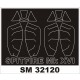 1/32 Spitfire XVI Paint Mask for Tamiya kit (outside-inside)
