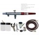 Double Action Internal Mix Siphon Feed Airbrush Set w/0.75 Head &amp; Metal Handle