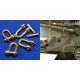 Brass Shackles (4pcs, Type:A, H: 10.5mm, D: 6mm, R: 1.2mm) for military vehicles