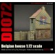 1/72 Belgian House (Size: 6 x 11cm) with a Small Outhouse, a Concrete Fence & Decals