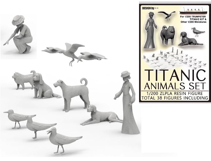 38 ea Figure Model Kit #FS-02 Details about   Figures for Ship 1/200 TITANIC Animals Set