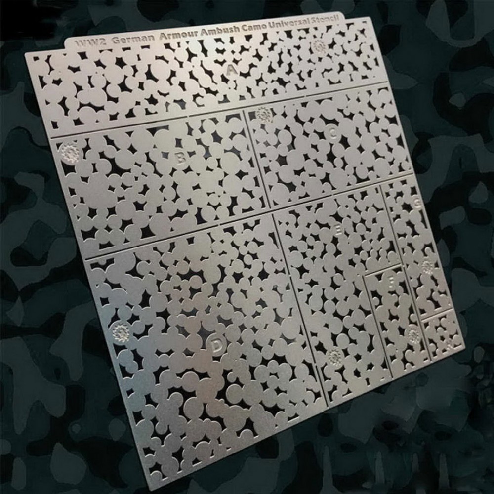 1/35 WWII German Armour Ambush Camouflage Schablone – Für Modellbau, Sprühvorlage, Detailreich