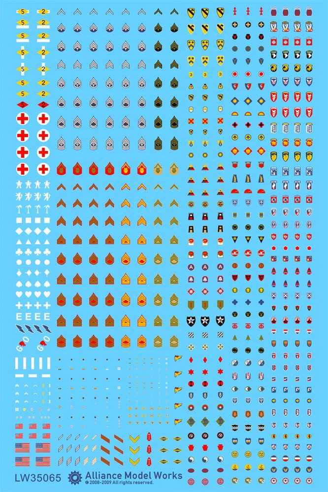 1/35 WWII US ARMY Insignia Decal set