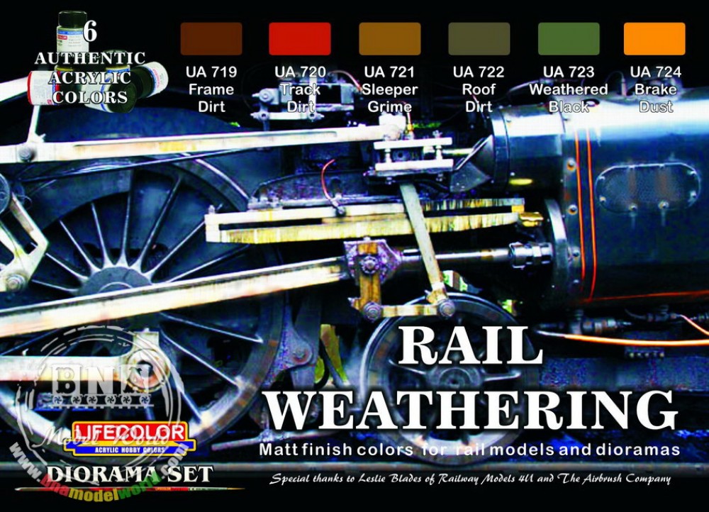 Acrylic Paint Set Rail Weathering Paint (6 x 22ml)
