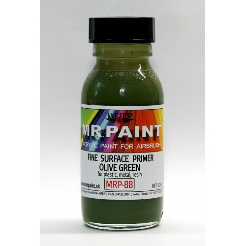 Acrylic Lacquer Paint Fine Surface Primer Olive Green 60ml