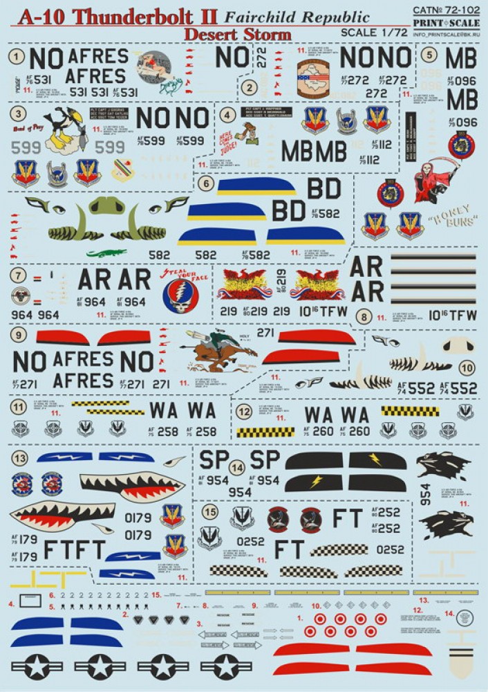 1/72 A10 Thunderbolt II Decals