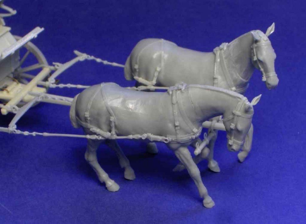 1/35 WWI Horses with Harness for GS Wagon (Resin+PE, 2 horses)