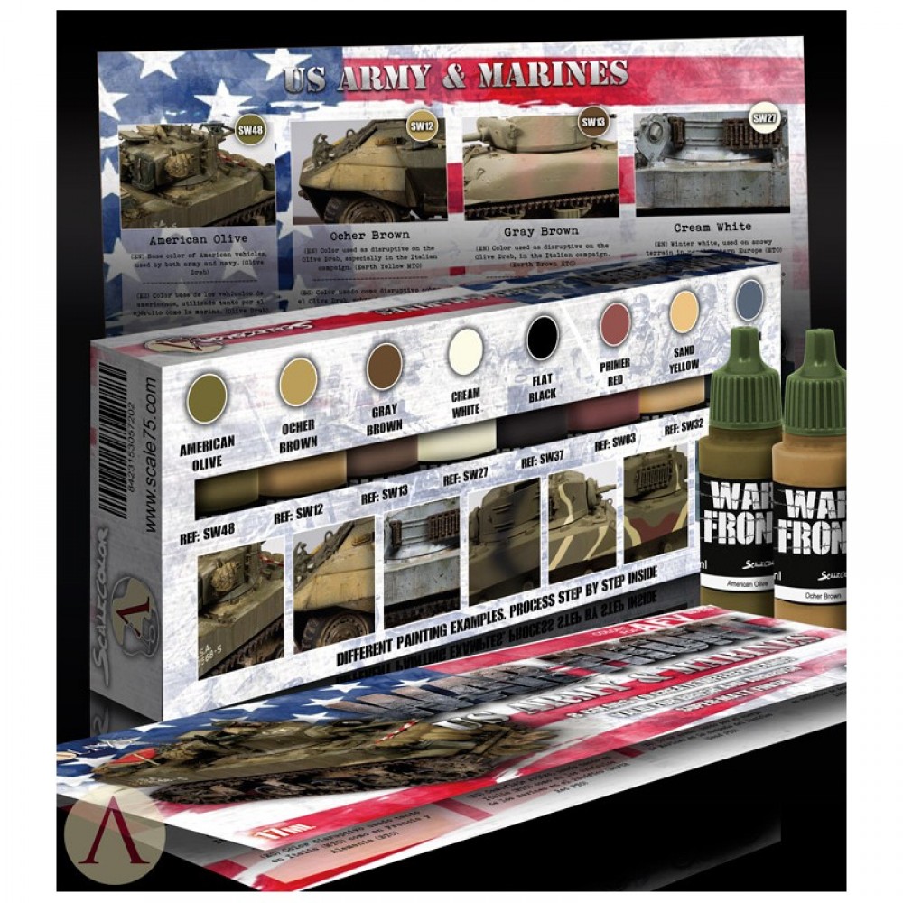 Acrylic Paints Set US Army & Marines AFV (8 x 17ml)