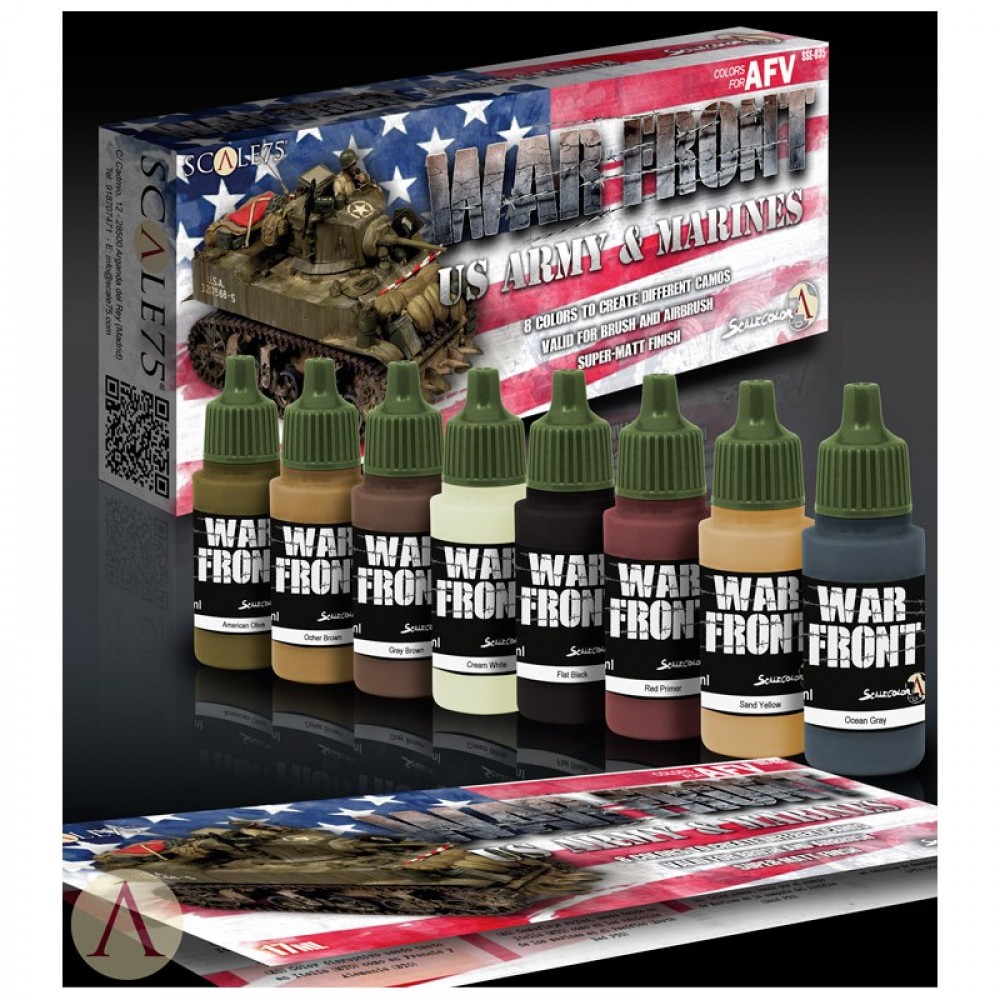 Acrylic Paints Set US Army & Marines AFV (8 x 17ml)