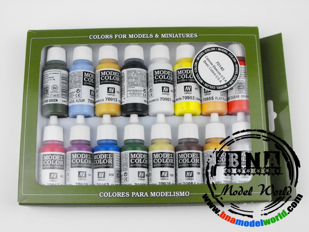 Model Colour Paint Set Basic Colours USA (16 x 17ml)