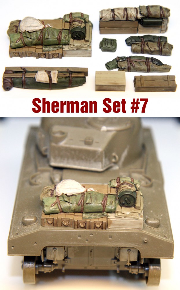 1/35 WWII Sherman Engine Deck & Stowage Set 7 (8pcs)