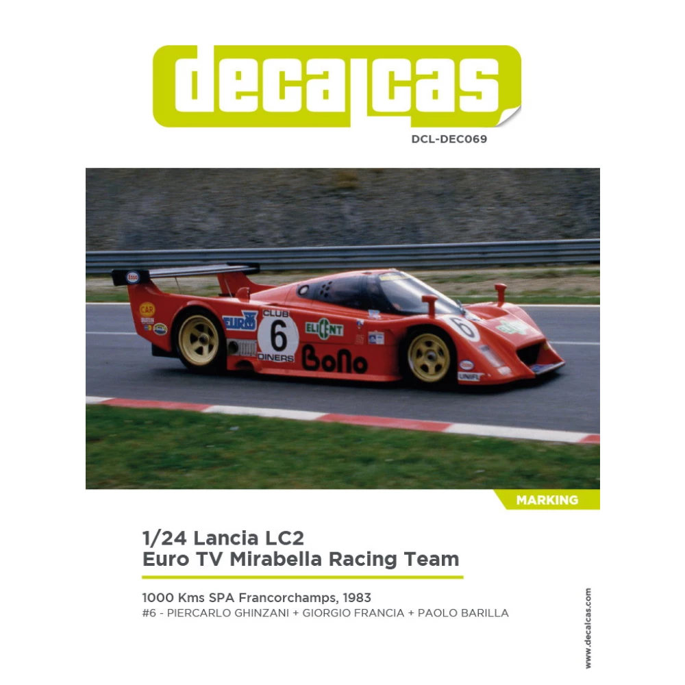1:24 Lancia LC2 Team Euro TV Mirabella Racing sponsored by Elicent Euro Bono - 1983