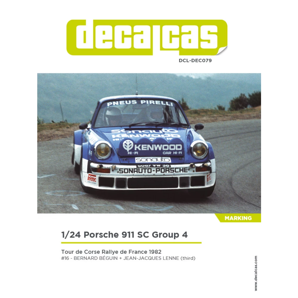 1:24 Porsche 911 SC Group 4 Kenwood Sonauto Tour de Corse Rallye de France 1982 Marking