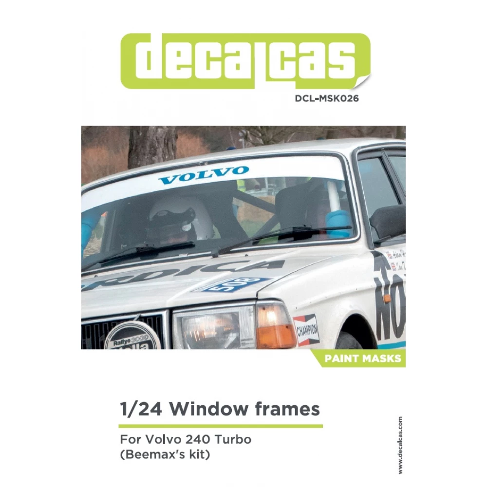 1:24 Volvo 240 Turbo Window Frame Masks for Beemax/Nunu kits