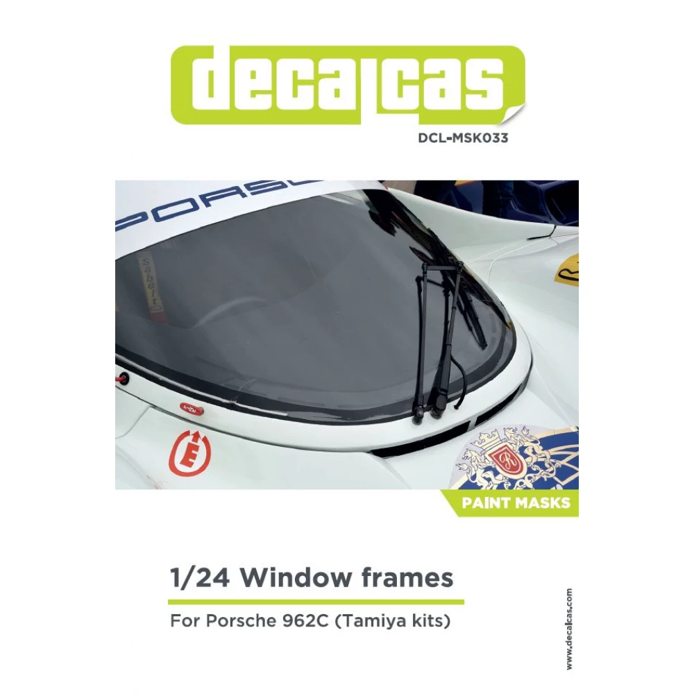1:24 Porsche 962C Window Frames Masks for Tamiya kit