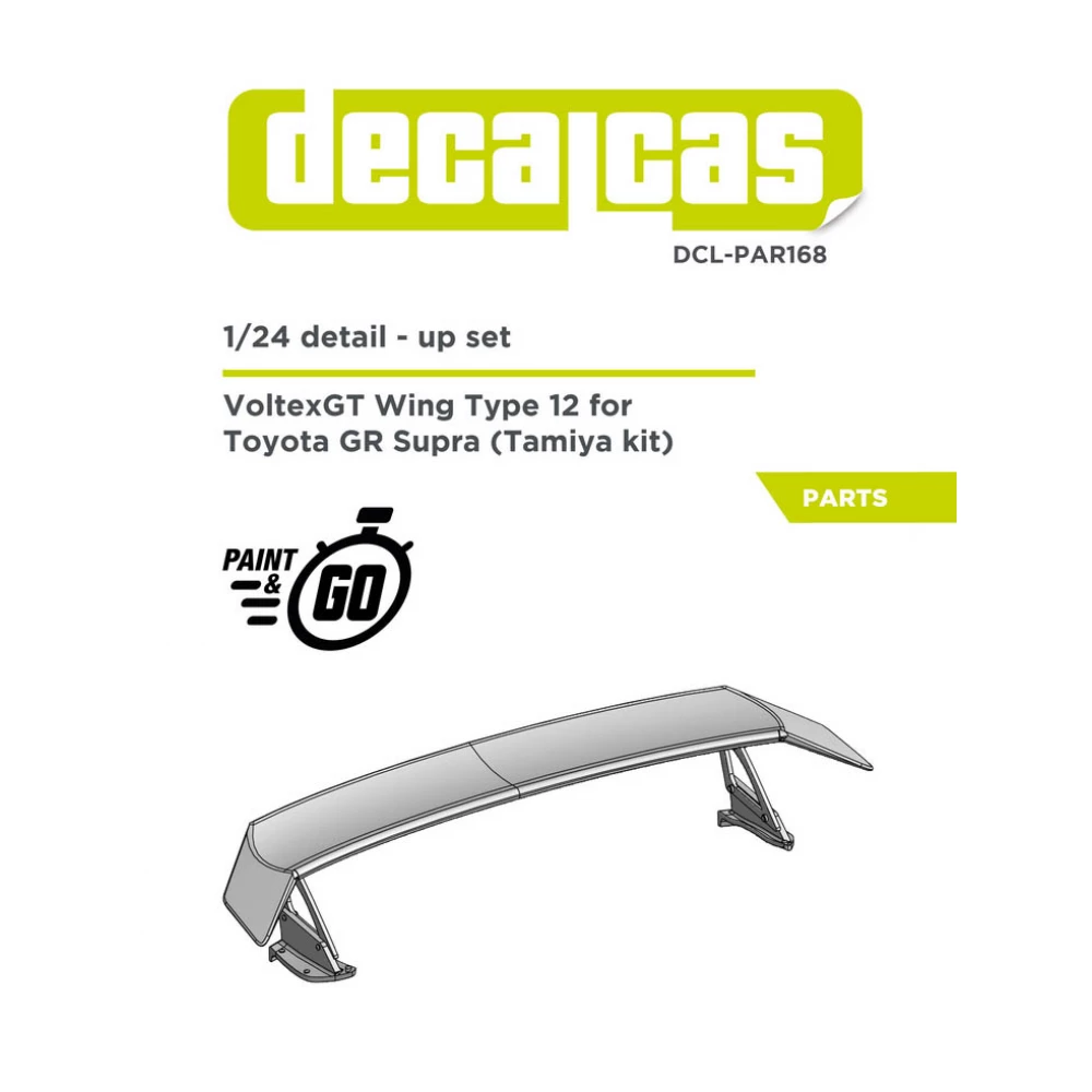 1:24 Toyota GR Supra VoltexGT Wing type 12 Detail up set for Tamiya #24351 #24371