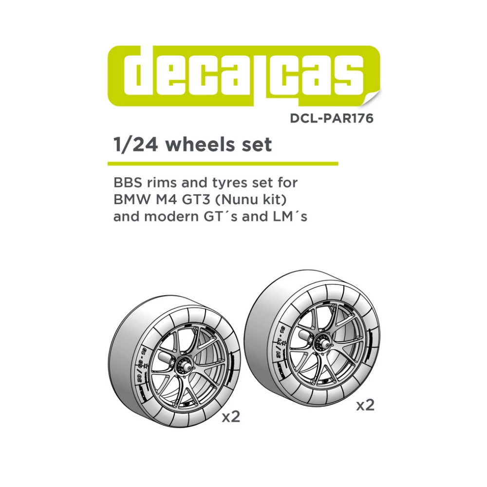 1:24 BMW M4 GT3 BBS Rims and Tyres set for Nunu #PN24045