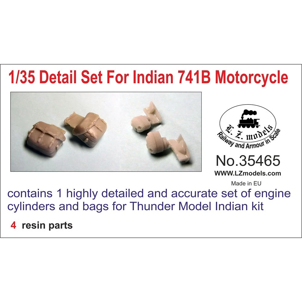 1:35 WWII US Military Motorcycle Indian 741B Detail Set for Thunder Model #35003